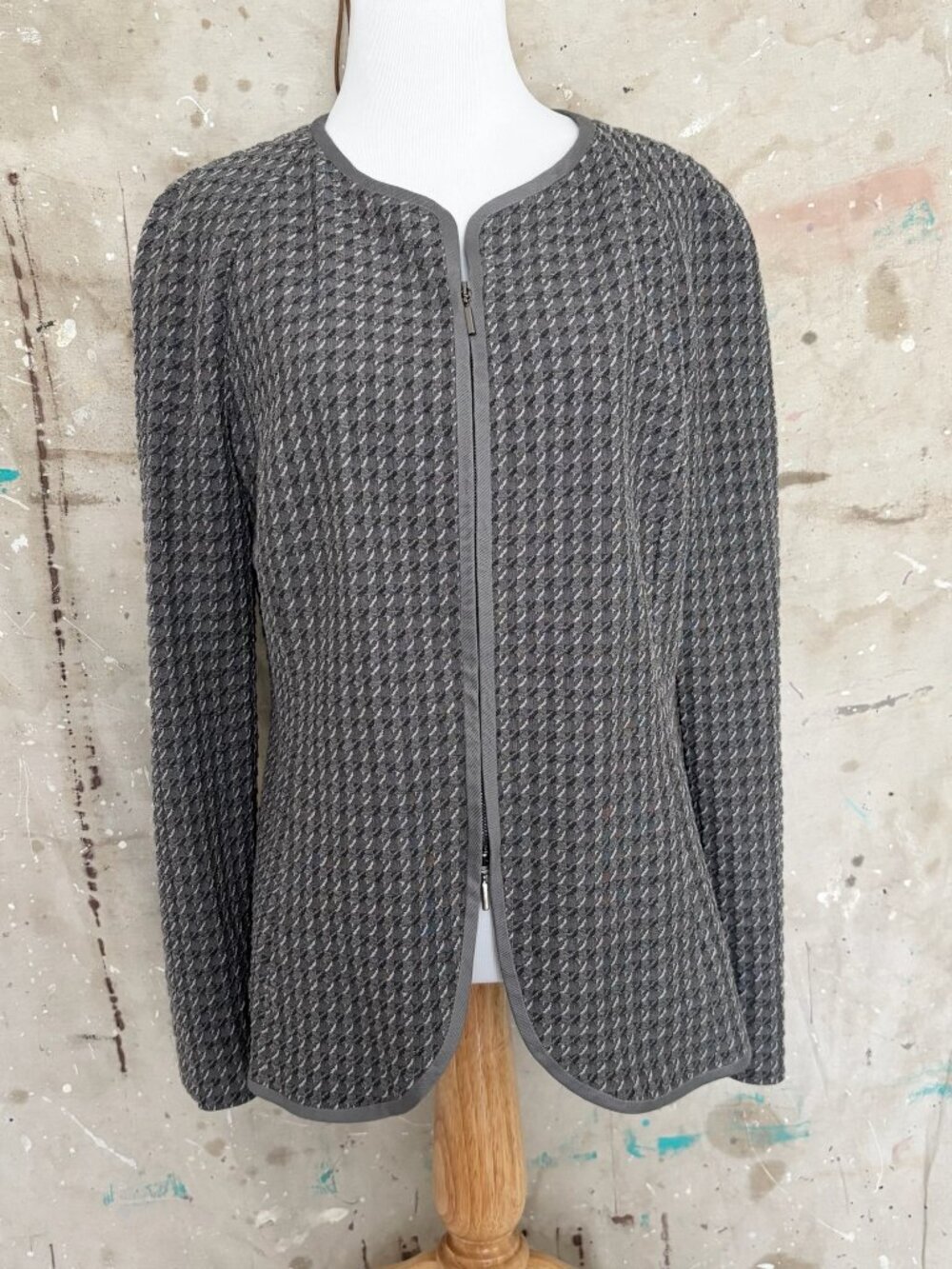 Armani Houndstooth Woven Blazer Jacket